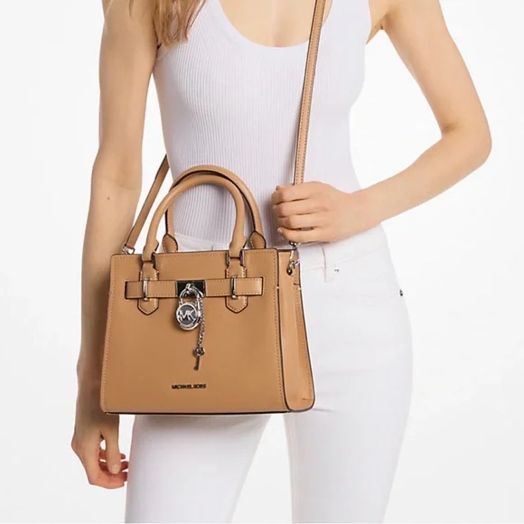 NWT Michael Kors Hamilton Leather Satchel in Peanut - Picture 9 of 9
